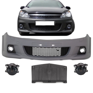 OPEL (Vauxhall) ASTRA H Front Bumper primed + fog lights Smoke for OPC II 05-10