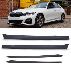 Set of Sport Side Skirts primed without Ambiente Light fits on BMW 3-Series G20 G21 Series or M-Sport