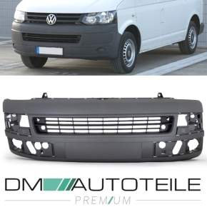 Stoßstange vorne genarbt dunkelgrau+Gitter für VW Transporter T5 Facelift 09-15