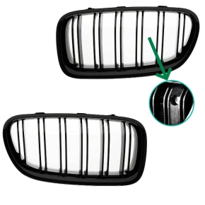 SET Kidney Front Grill Dual Slat Black Gloss fits on BMW...