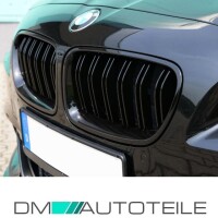 SET Kidney Front Grill Dual Slat Black Gloss fits on BMW F10