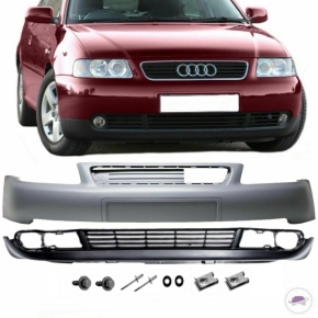 Audi A3 8L Front Bumper top + bottom part 00-03 Facelift + assembly kit