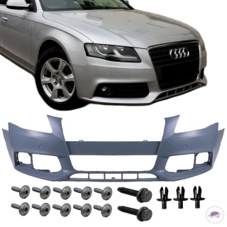 Audi A4 B8 Front Bumper without park assist or headlamp washer 07-11 + assembly kit
