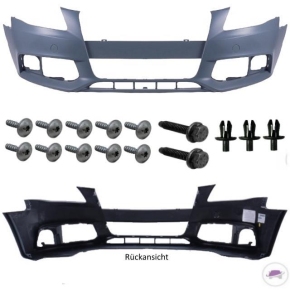 Audi A4 B8 Front Bumper without park assist or headlamp washer 07-11 + assembly kit