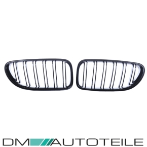 Doppelsteg Kühlergrill SET hochglanz Schwarz passt für BMW 6er F06 F12 F13 M