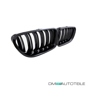 Doppelsteg Kühlergrill SET hochglanz Schwarz passt für BMW 6er F06 F12 F13 M