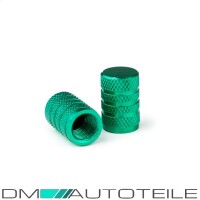 4 Ventilkappen Kappen SET Grün eloxiert für Autove