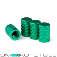 4 Ventilkappen Kappen SET Grün eloxiert für Autove
