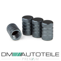 4 Ventilkappen Kappen SET Grau eloxiert für Autoventile