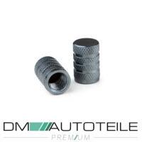 4 Ventilkappen Kappen SET Grau eloxiert für Autoventile