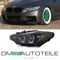 Set LHD Black Headlights H7/H1 Facelift LED Angel Eyes Desig