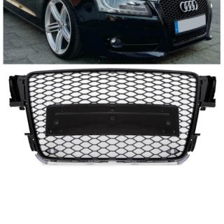 Sport Front Grille Honeycomb Black Gloss fits on Audi A5 8T Sportback 2007-2011 w/o RS5