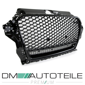 Kühlergrill / Wabengrill für Audi A3 8V auch für S-Line / S3 nicht für RS3 im Wabendesign in Schwarz Glanz