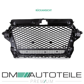 Kühlergrill / Wabengrill für Audi A3 8V auch für S-Line / S3 nicht für RS3 im Wabendesign in Schwarz Glanz