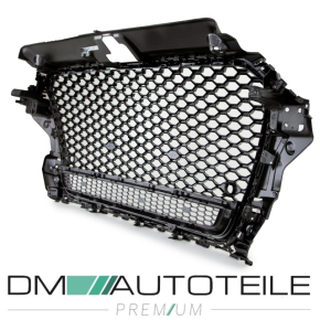 Kühlergrill / Wabengrill für Audi A3 8V auch für S-Line / S3 nicht für RS3 im Wabendesign in Schwarz Glanz