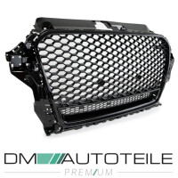 Badgeless Front Grille Honeycomb Black Gloss fits Audi A3 8V