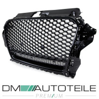 Badgeless Front Grille Honeycomb Black Gloss fits Audi A3 8V