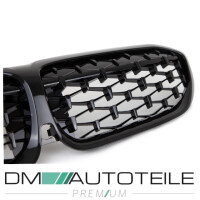 Set Front Kidney Grille Diamant Black Gloss fits BMW 3-Serie