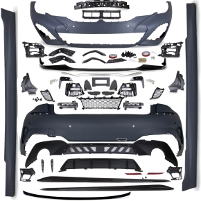 Sport -Performance Full Bodykit Bumper + Spoiler Kit Black Gloss fits on BMW 3-Series G20 Saloon +M