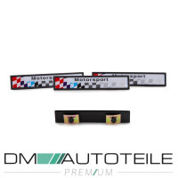 Sport Door Mouldings Trims Black Set+Emblem Motorsport 6-Pcs