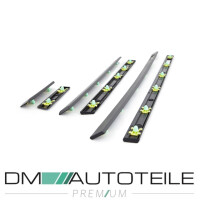 Sport Door Mouldings Trims Black Set+Emblem Motorsport 6-Pcs