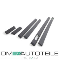 Sport Door Mouldings Trims Black Set+Emblem Motorsport 6-Pcs