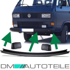 Set für VW T3 T2 Stoßstange Vorne Schwarz Metall verstärkt +Stoßstangenecken SET