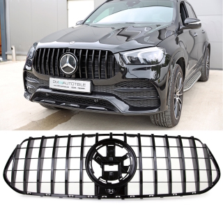  Grille black gloss fits on Mercedes GLE AMG Line V167 up 2018 to Sport-Panamericana GT