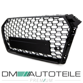 Front Grille Radiator honeycomb black gloss + license plate Holder suitable for Audi A4 B9 up 2016 w/o RS4