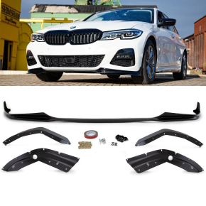 Sport-Performance Frontspoiler / Frontlippe für BMW 3er G20 / G21 mit M-Paket in Schwarz Glanz