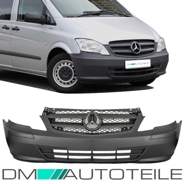 Mercedes Vito W639 Front Bumper 03-10 black not for park assist with trim