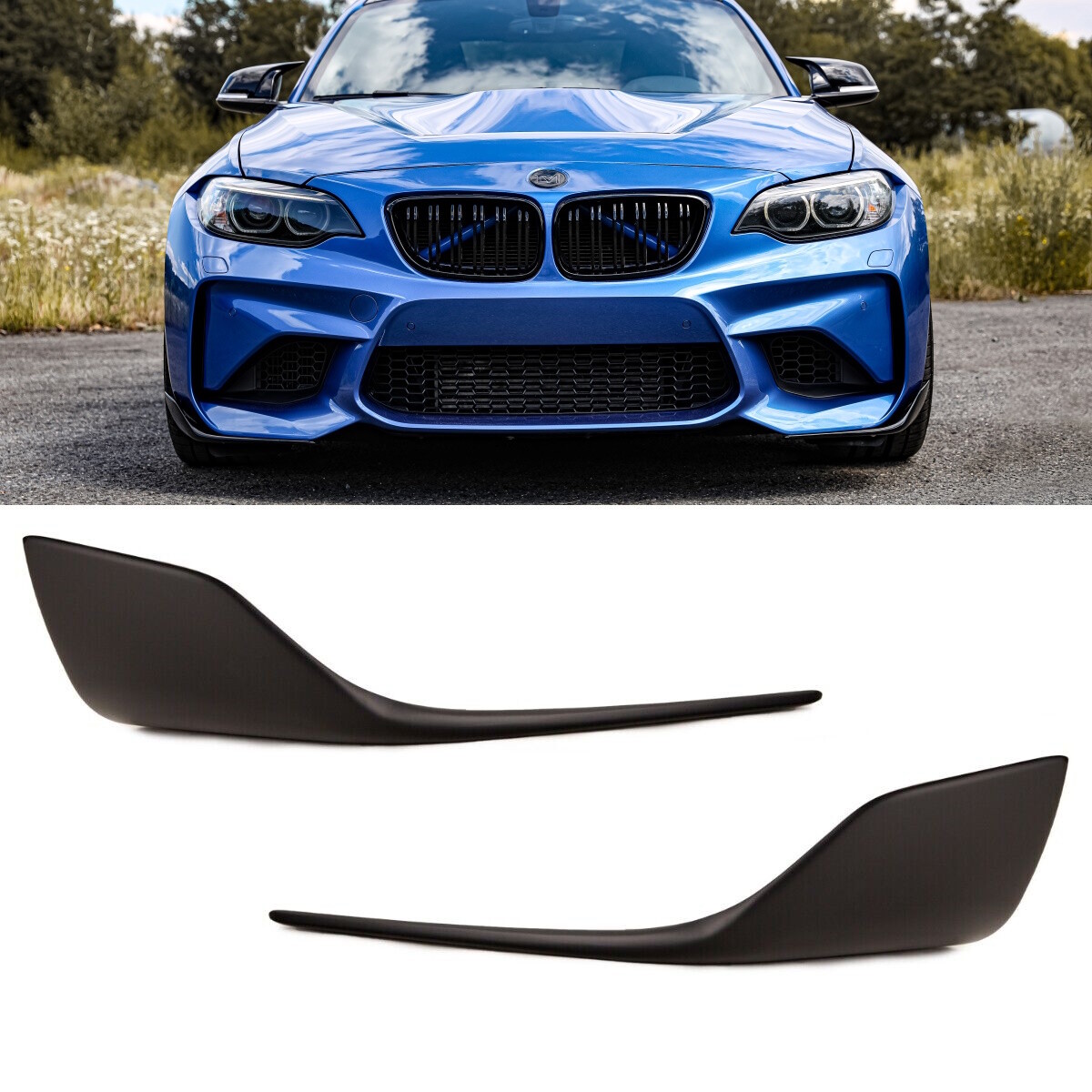 Frontstoßstangen-Aero Flaps Für BMW 2er Coupe & Cabrio (2014-2021) – M-Sport, Glanz Schwarz, ABS Frontstoßstangen-Aero Flaps Für BMW 2er Coupe & Cabrio (2014-2021) – M-Sport, Glanz Schwarz, ABS