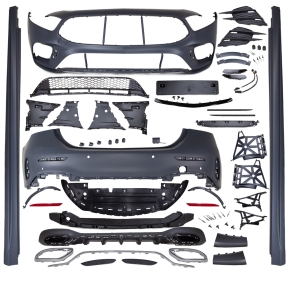 Sport-Bodykit komplett Front + Heck + Seite passt für Mercedes A-Klasse Limousine W177 ab Baujahr 2018 AMG-Line Umbau