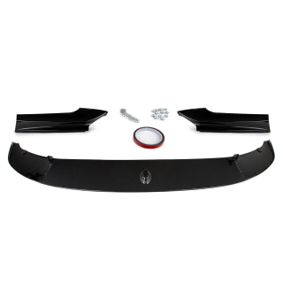 Sport-Performance Frontspoiler / Frontschürze 3-teilig für BMW 5er F10 / F11 mit M-Paket in Schwarz Glanz