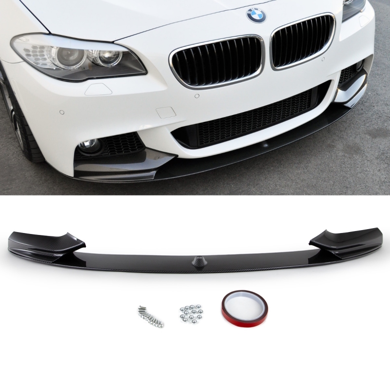 PERFORMANCE Front Spoiler Sport Lip CARBON Look fits on BMW 5-Series F10  F11 M Sport