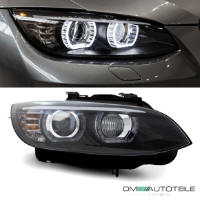 Xenon Headlights U LED Angel Eyes black DRL D1S/H3 fits on BMW BMW E92 E93 Year 06-10(only LHD)