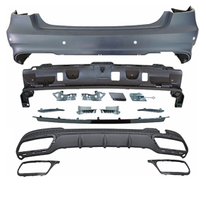 Sport Full Rear Bumper Duplex fits on Mercedes E-Class W212 Saloon up 2013 without E63 AMG