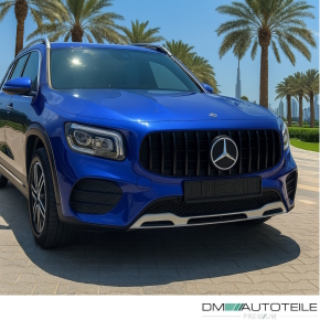 Kühlergrill Schwarz Komplett passt für Mercedes GLB-Klasse X247 ab 2019 ohne AMG Line auf Sport-Panamericana GT 