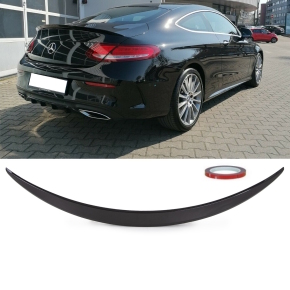Set ABS sport Roof Rear Spoiler Lip Black Gloss Design +3M fits on Mercedes C-Class W205 C205 only Coupe up 2015