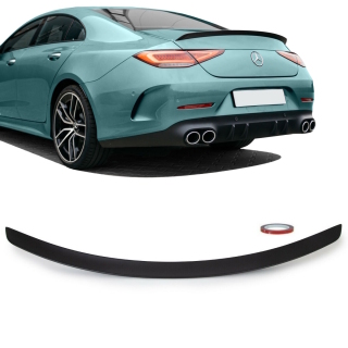 Set Sport ABS Roof Rear Spoiler Lip Black Matt +3M fits on Mercedes CLS W257 + AMG Line up 2018