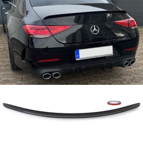 Set ABS Roof Rear Spoiler Lip Black Gloss +3M fits on Mercedes CLS W257 + AMG Line up 2018