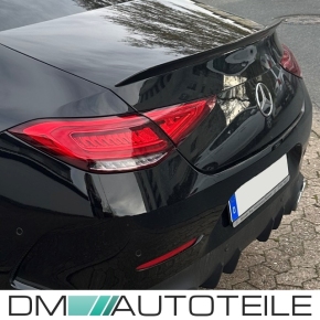 Set ABS Roof Rear Spoiler Lip Black Gloss +3M fits on Mercedes CLS W257 + AMG Line up 2018