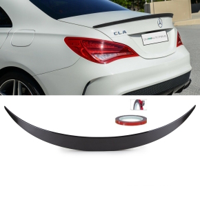 Set ABS Roof Rear Spoiler Lip Carbon Gloss Design +3M fits on CLA Coupe C117 up 06/2013