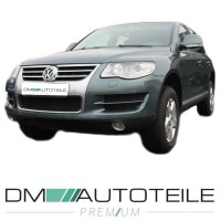 VW Touareg I Front Bumper top part primed for park assist + 