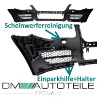 VW Touareg I Front Bumper top part primed for park assist + 