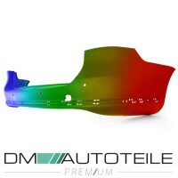 Stoßstange hinten LACKIERT 4x PDC + Chromleisten 3-tei
