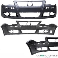 VW Polo 9N3 Bj. 05-09 Front Bumper primed +  Gitter + Reinfo
