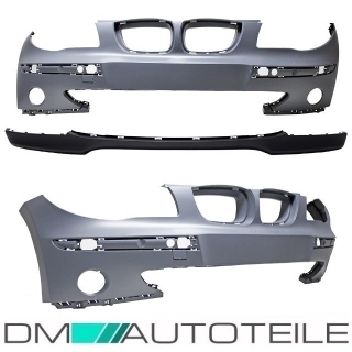 Set Stoßstange 04-07 vorne oben ohne SRA+Spoiler geriffelt passt für BMW 1er E87