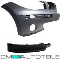 Set BMW 1-Series E87 E81 Front Bumper primed for Fogs + Spoi