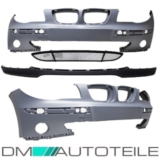 Set Stoßstange+Spoiler+Kühlergitter vorne grundiert passt für BMW 1er E87 04-07